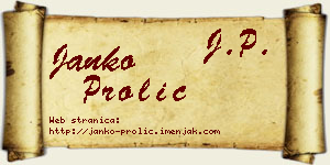 Janko Prolić vizit kartica
